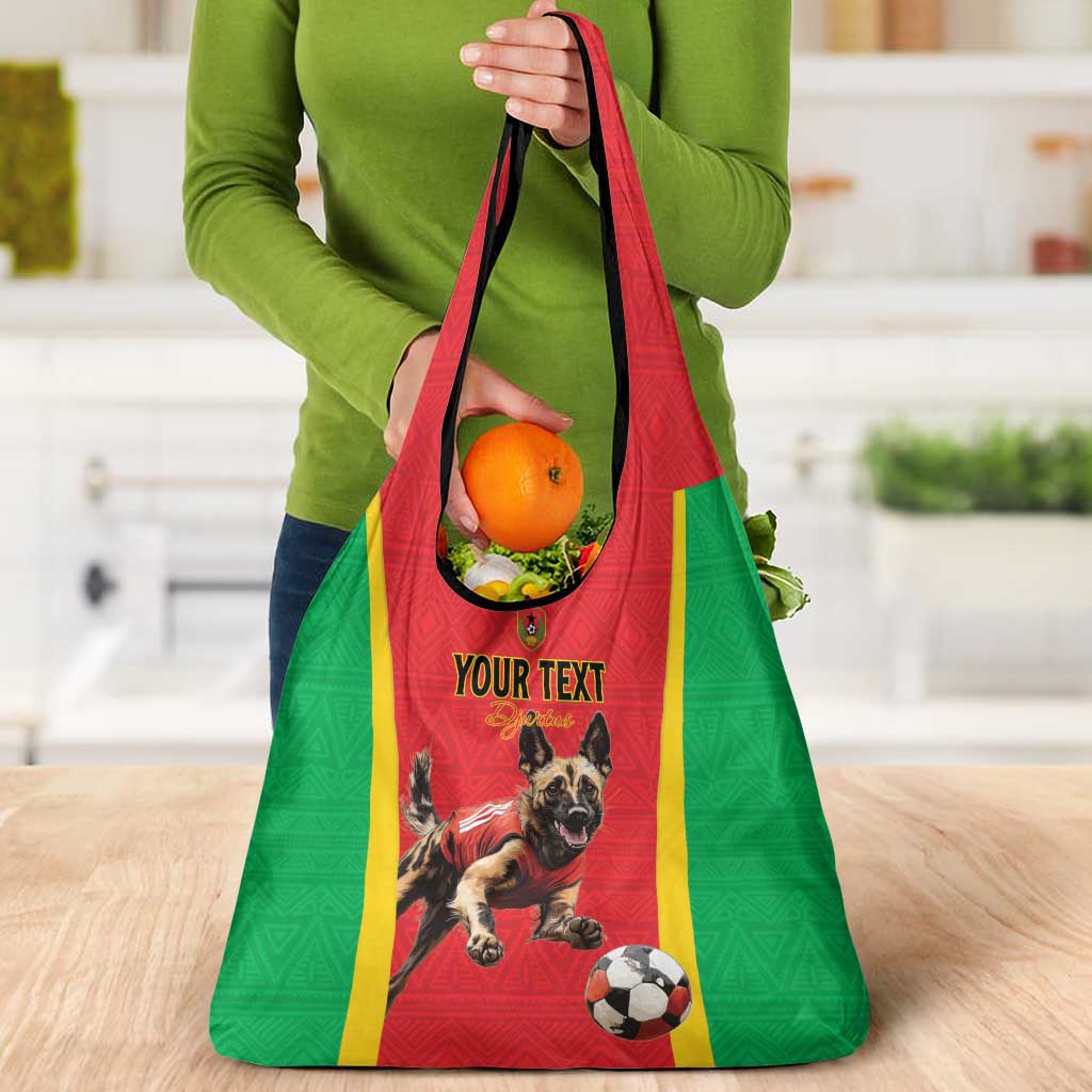 Custom Guinea-Bissau Football Grocery Bag Vamos Djurtus