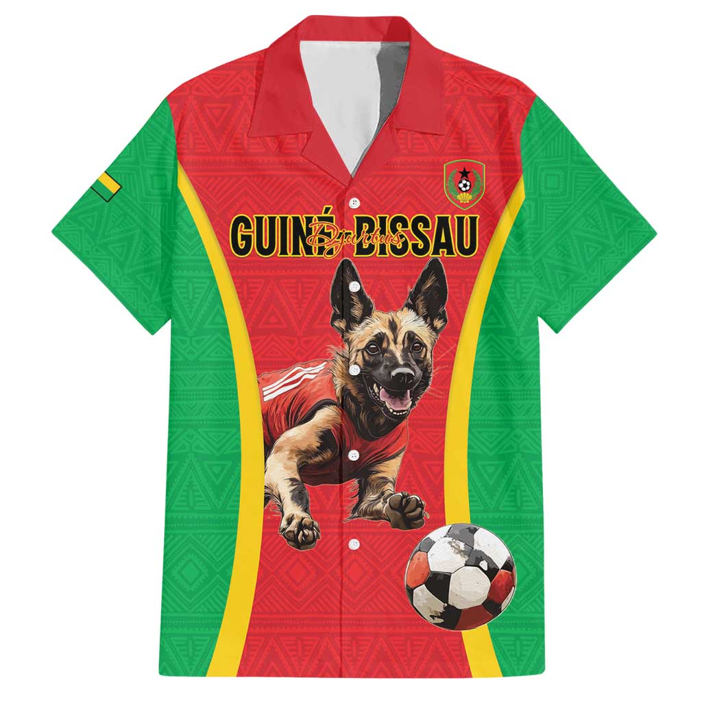 Custom Guinea-Bissau Football Hawaiian Shirt Vamos Djurtus