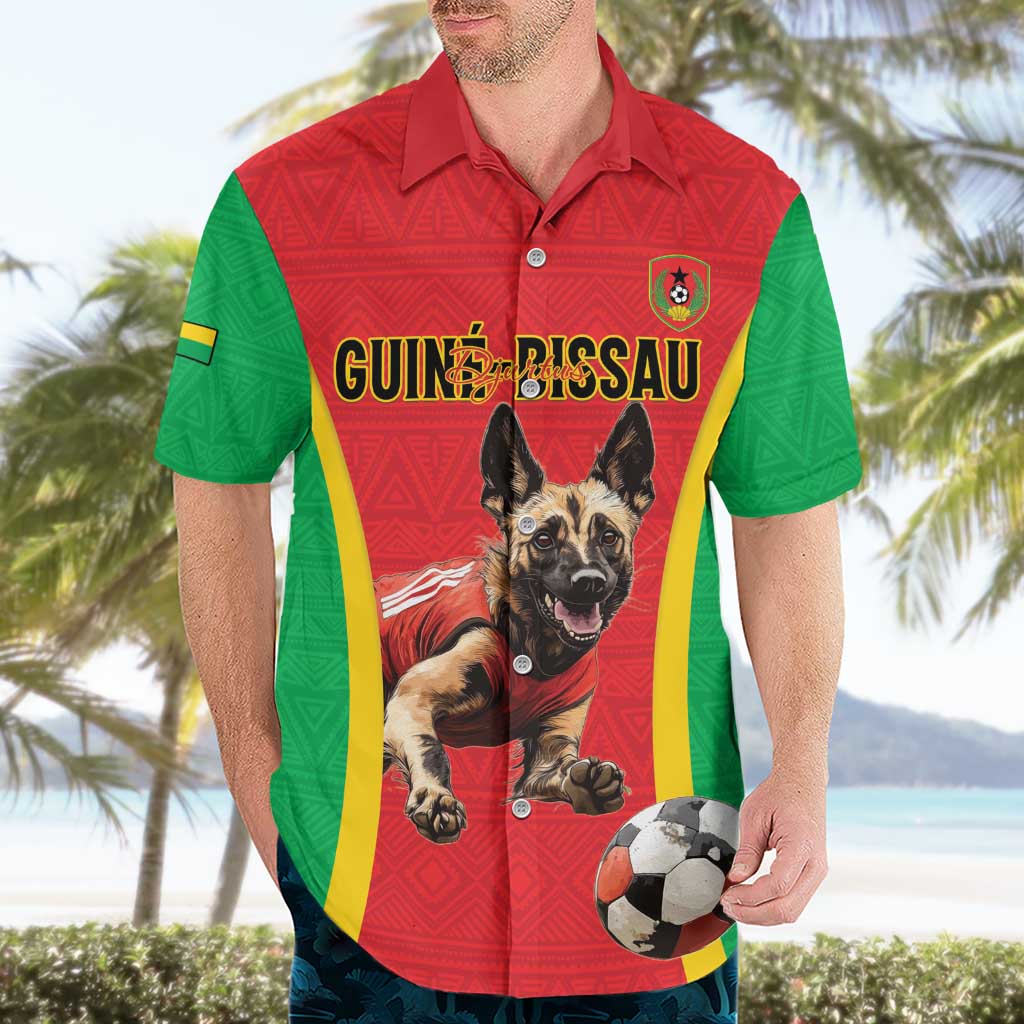 Custom Guinea-Bissau Football Hawaiian Shirt Vamos Djurtus