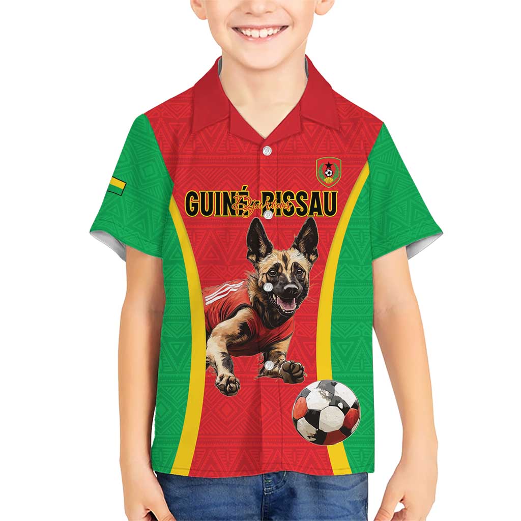 Custom Guinea-Bissau Football Hawaiian Shirt Vamos Djurtus