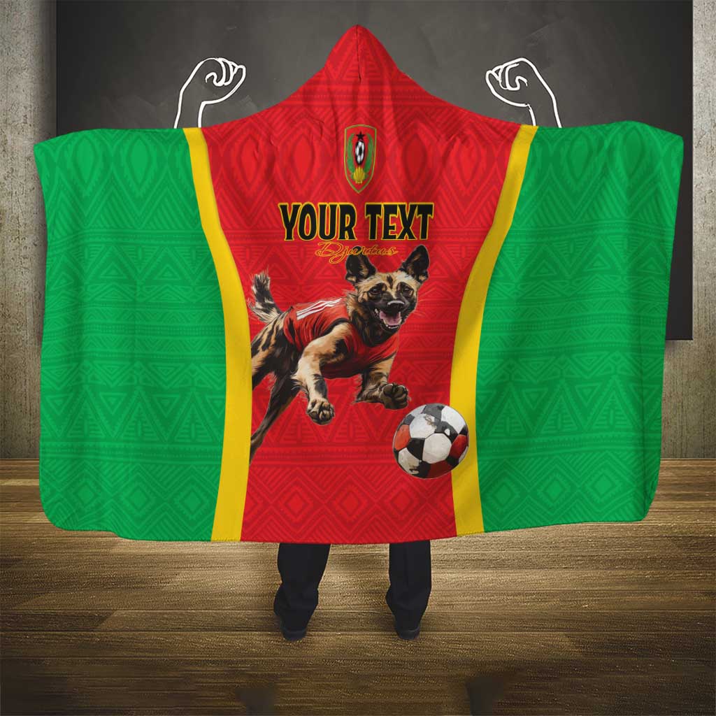 Custom Guinea-Bissau Football Hooded Blanket Vamos Djurtus