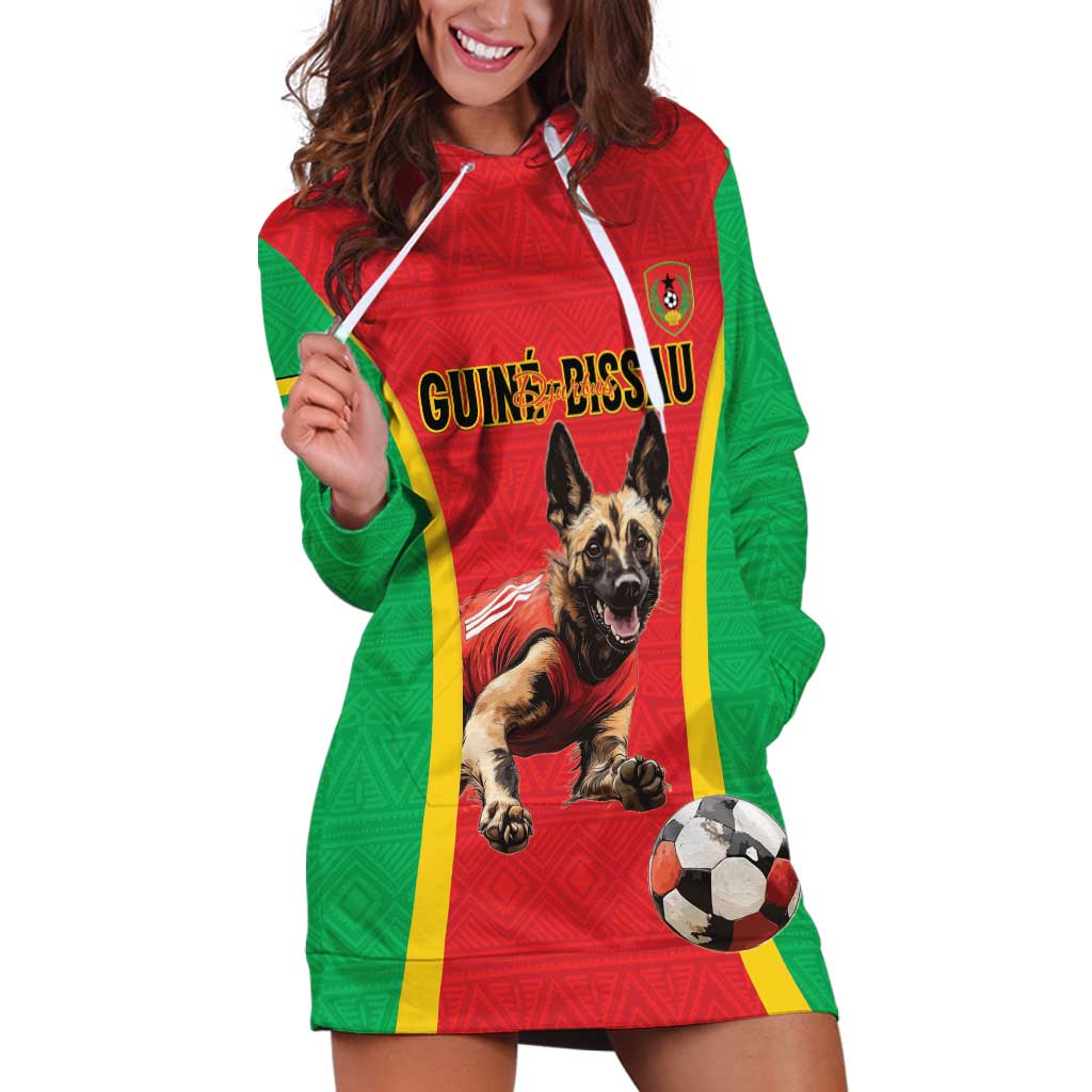 Custom Guinea-Bissau Football Hoodie Dress Vamos Djurtus