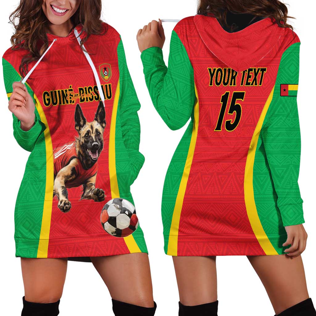 Custom Guinea-Bissau Football Hoodie Dress Vamos Djurtus