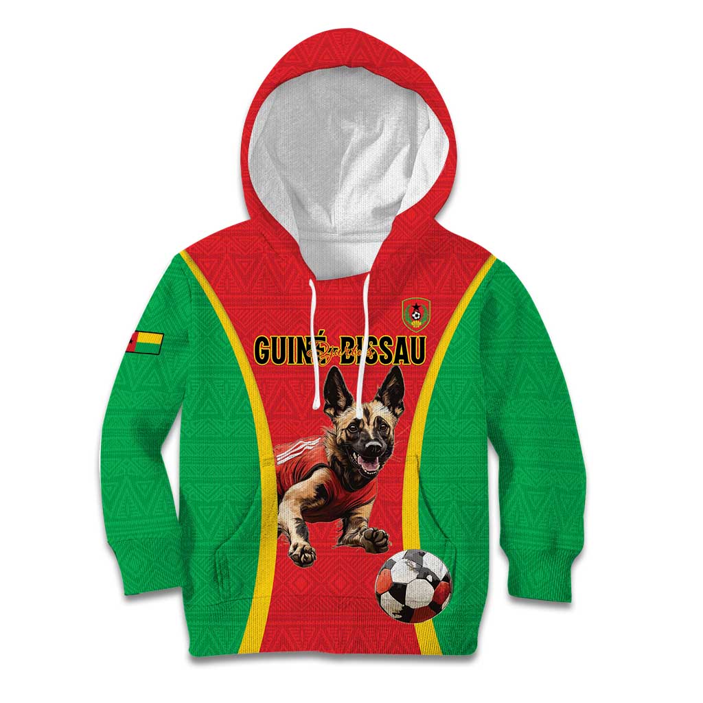Custom Guinea-Bissau Football Kid Hoodie Vamos Djurtus