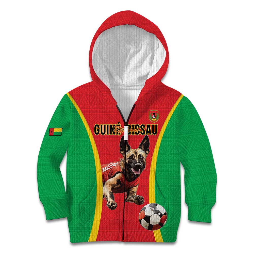 Custom Guinea-Bissau Football Kid Hoodie Vamos Djurtus