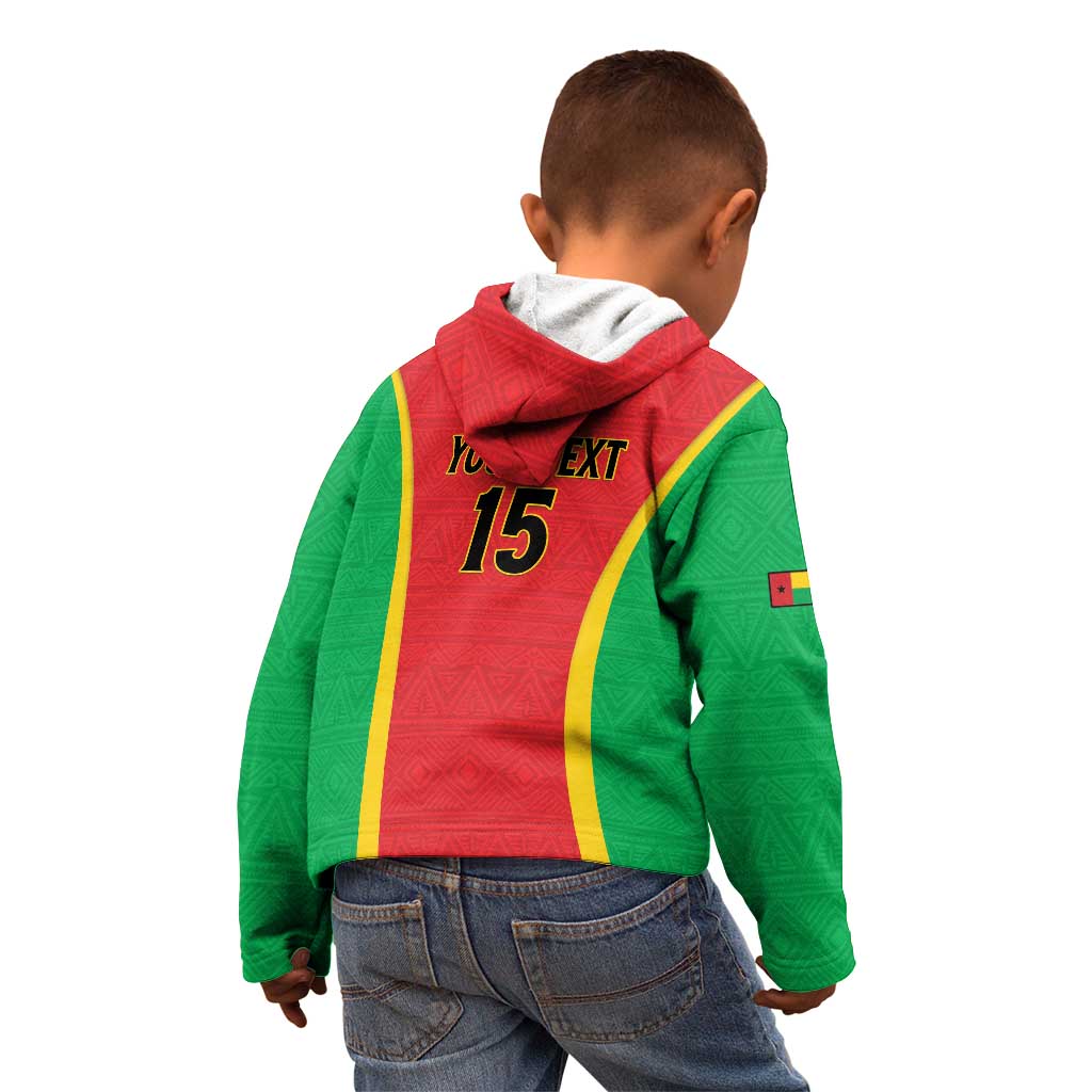 Custom Guinea-Bissau Football Kid Hoodie Vamos Djurtus