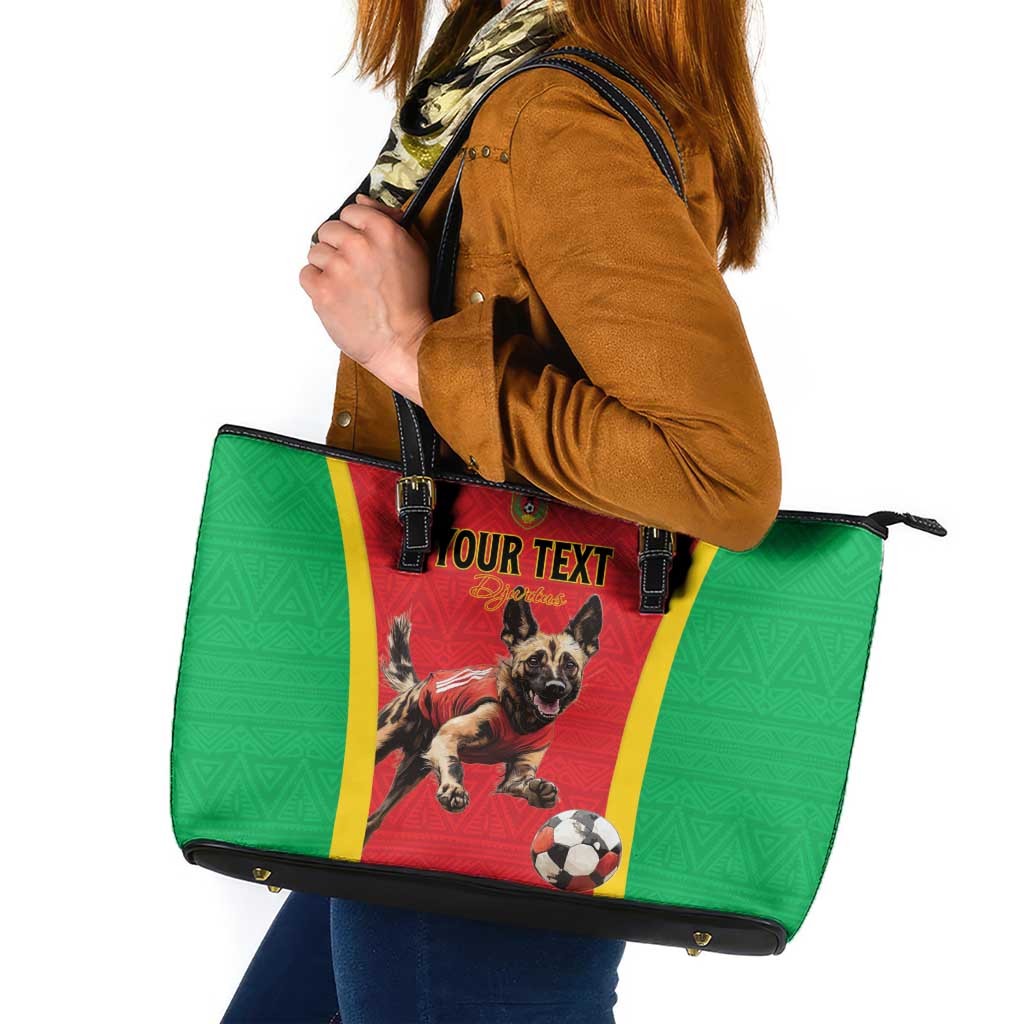 Custom Guinea-Bissau Football Leather Tote Bag Vamos Djurtus
