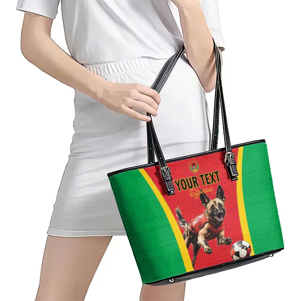 Custom Guinea-Bissau Football Leather Tote Bag Vamos Djurtus