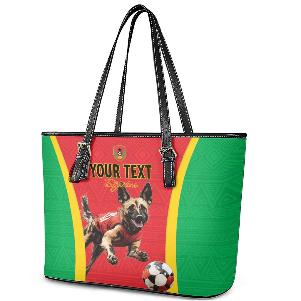 Custom Guinea-Bissau Football Leather Tote Bag Vamos Djurtus