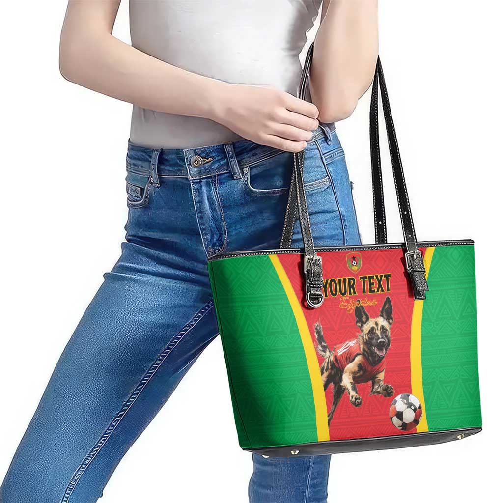 Custom Guinea-Bissau Football Leather Tote Bag Vamos Djurtus