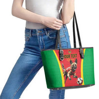 Custom Guinea-Bissau Football Leather Tote Bag Vamos Djurtus