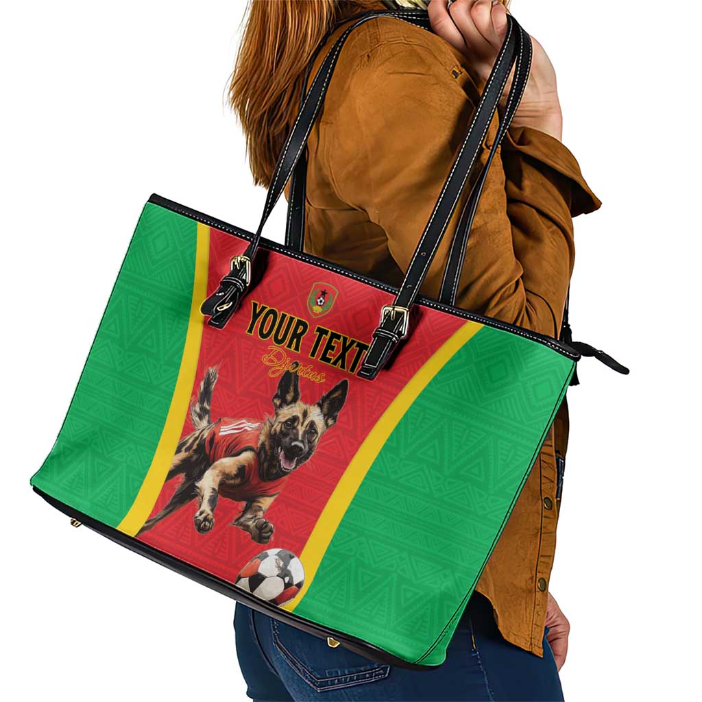 Custom Guinea-Bissau Football Leather Tote Bag Vamos Djurtus