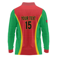 Custom Guinea-Bissau Football Long Sleeve Polo Shirt Vamos Djurtus