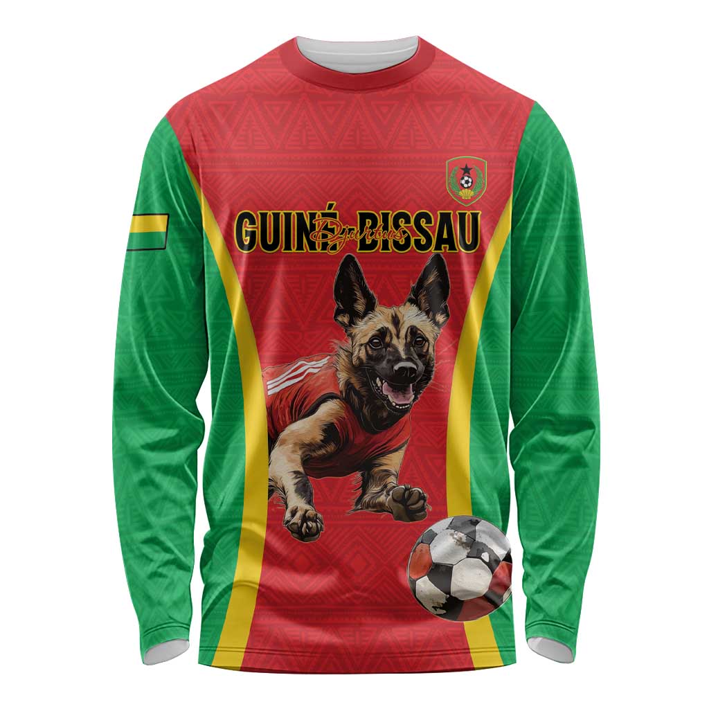 Custom Guinea-Bissau Football Long Sleeve Shirt Vamos Djurtus