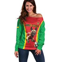 Custom Guinea-Bissau Football Off Shoulder Sweater Vamos Djurtus