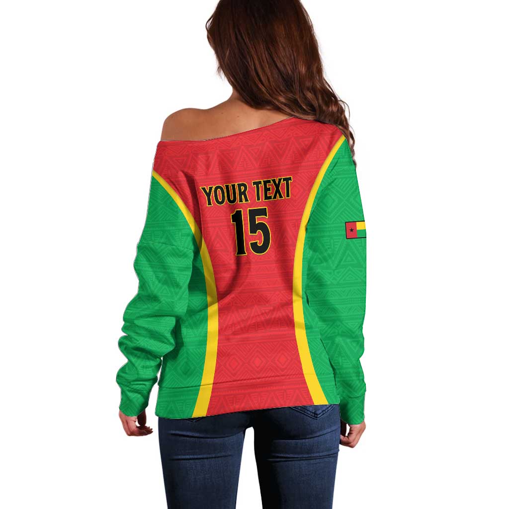 Custom Guinea-Bissau Football Off Shoulder Sweater Vamos Djurtus