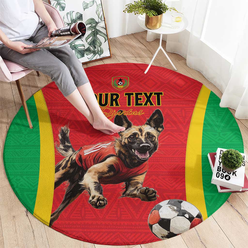 Custom Guinea-Bissau Football Round Carpet Vamos Djurtus