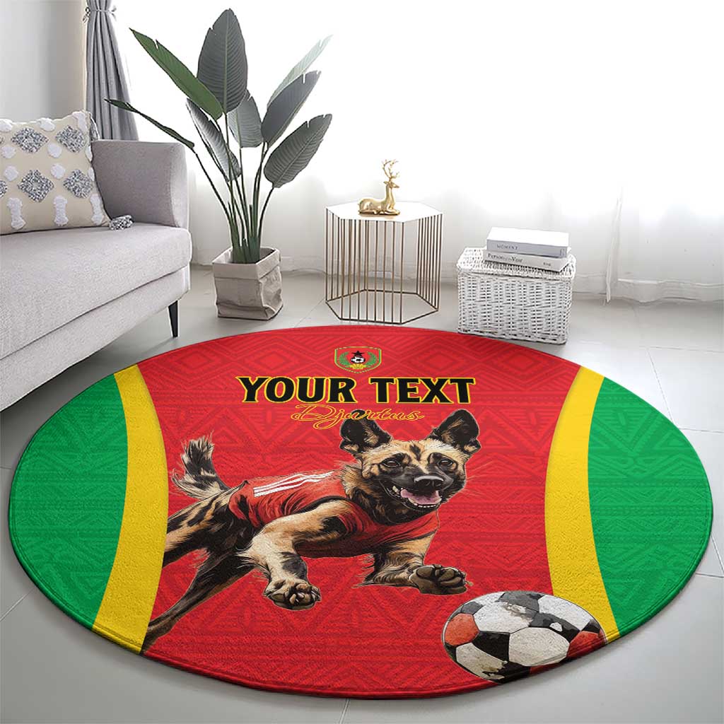 Custom Guinea-Bissau Football Round Carpet Vamos Djurtus
