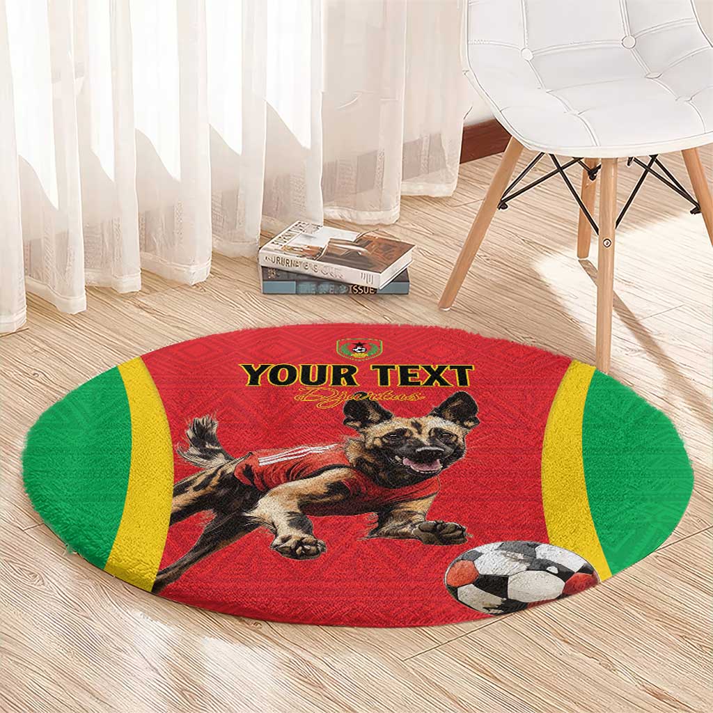 Custom Guinea-Bissau Football Round Carpet Vamos Djurtus
