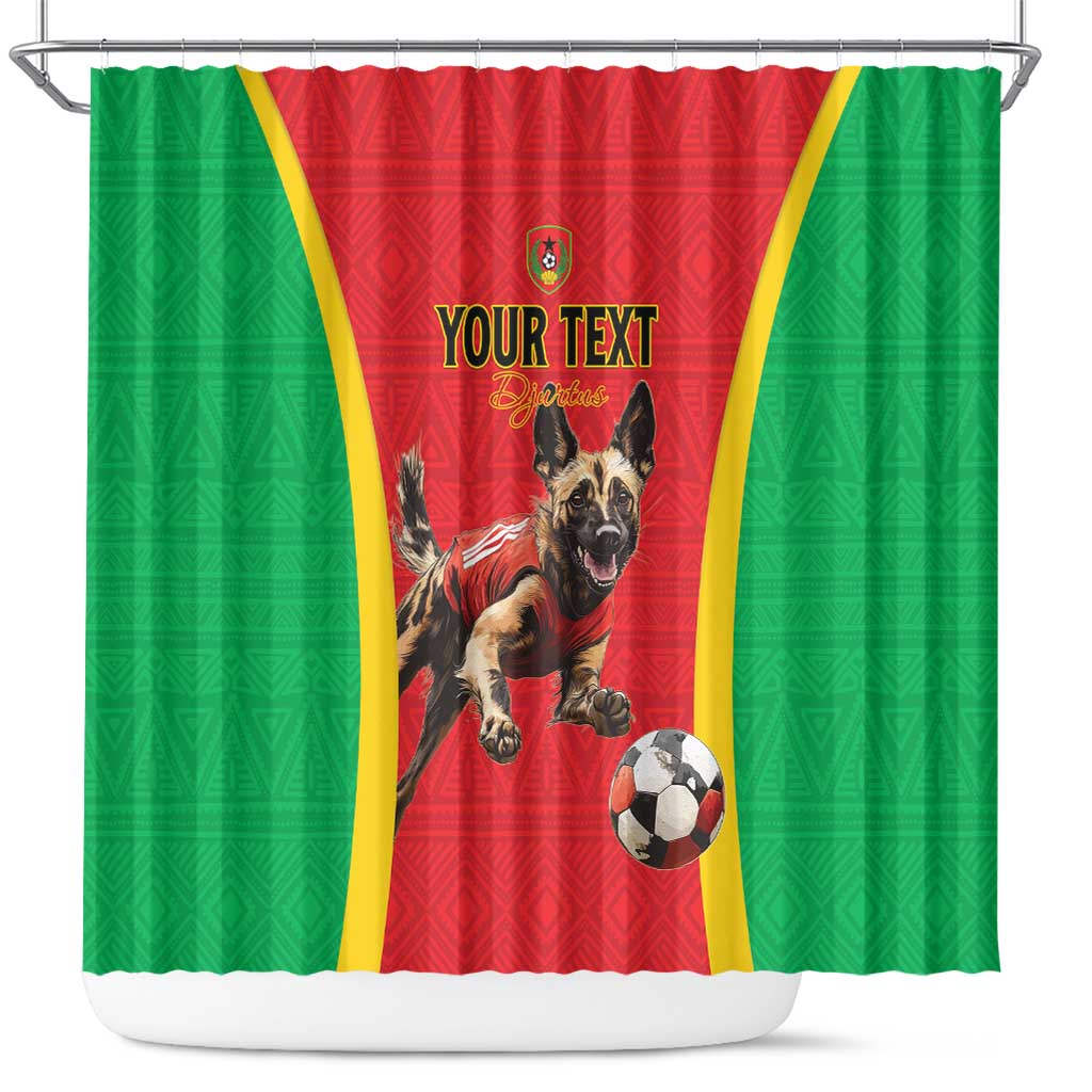 Custom Guinea-Bissau Football Shower Curtain Vamos Djurtus