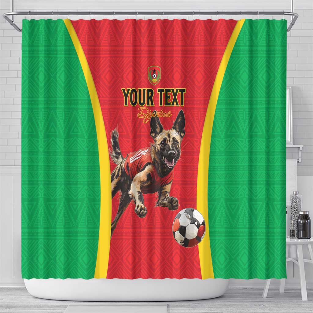 Custom Guinea-Bissau Football Shower Curtain Vamos Djurtus
