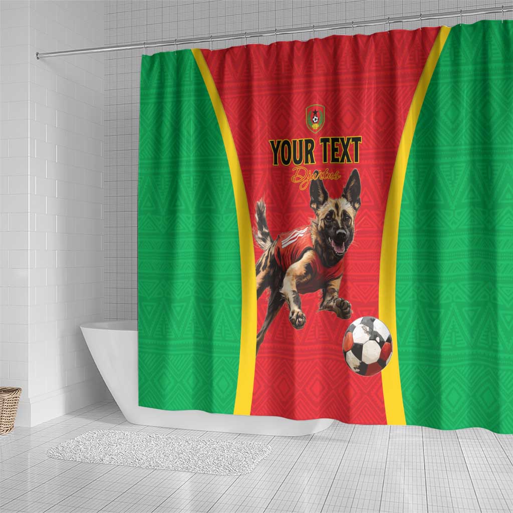 Custom Guinea-Bissau Football Shower Curtain Vamos Djurtus