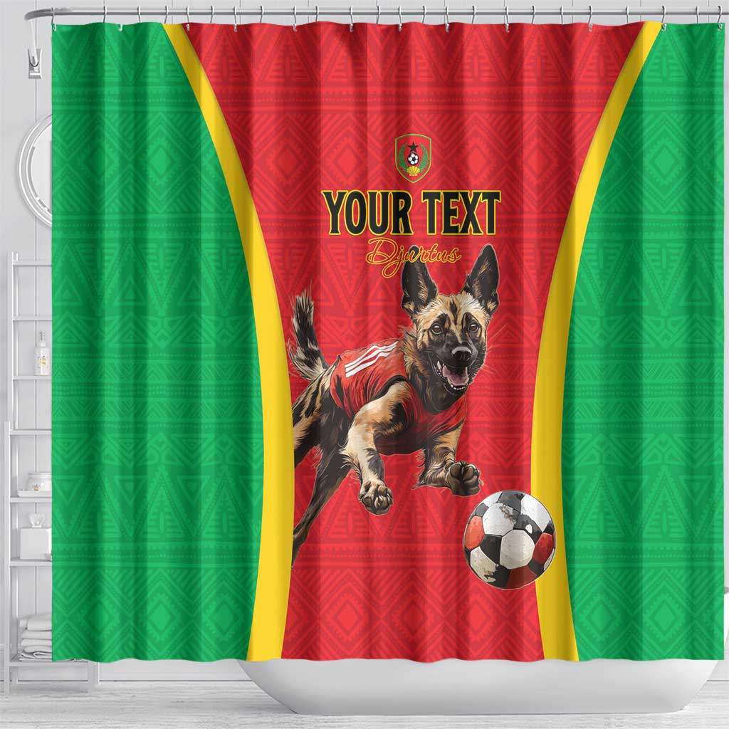 Custom Guinea-Bissau Football Shower Curtain Vamos Djurtus