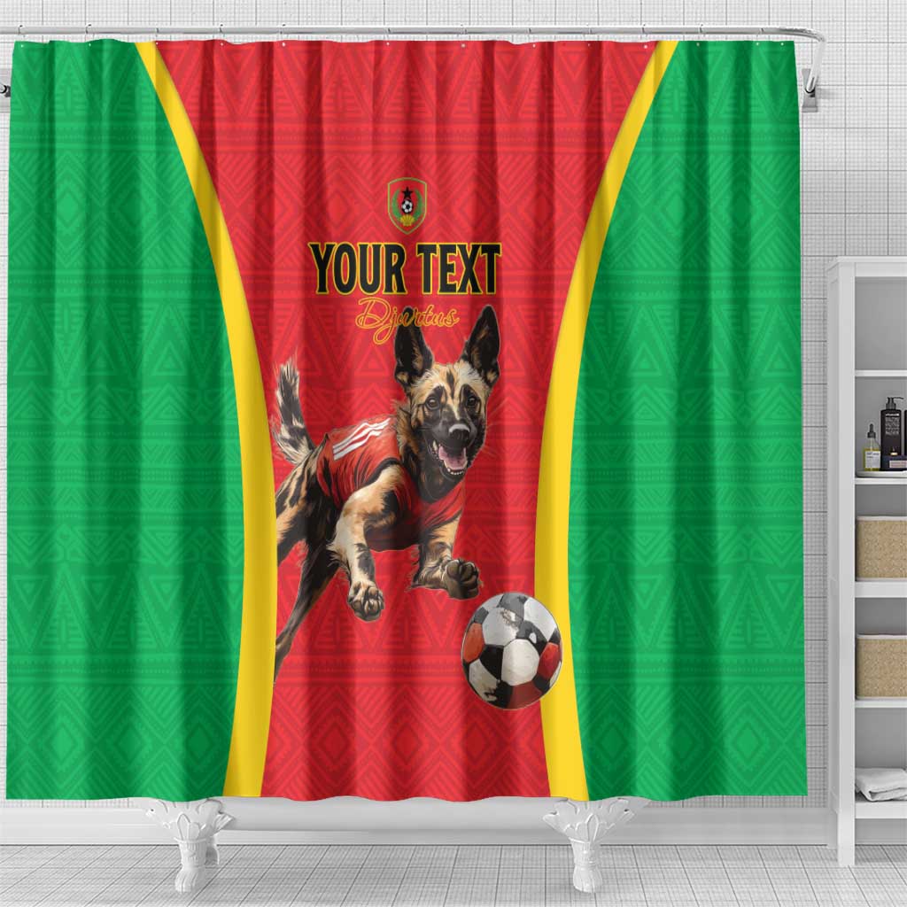Custom Guinea-Bissau Football Shower Curtain Vamos Djurtus