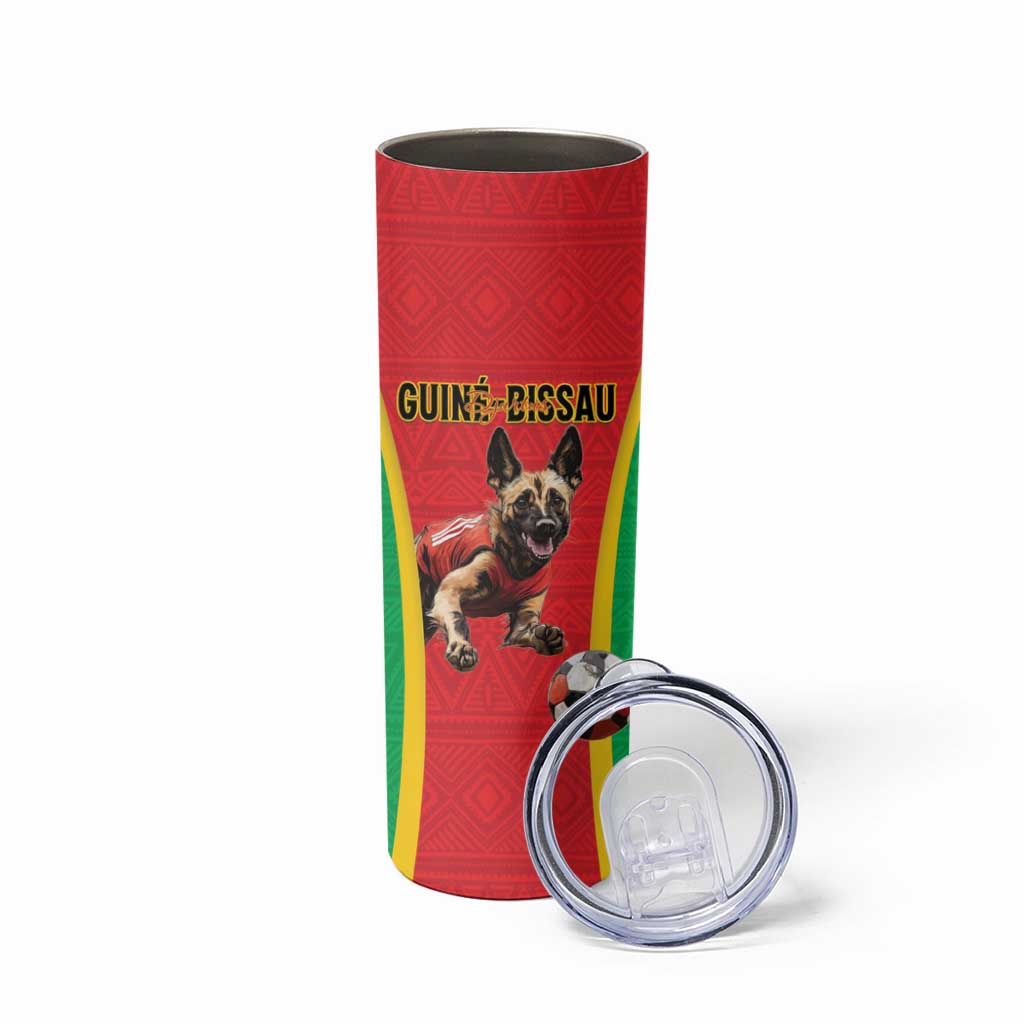 Custom Guinea-Bissau Football Skinny Tumbler Vamos Djurtus