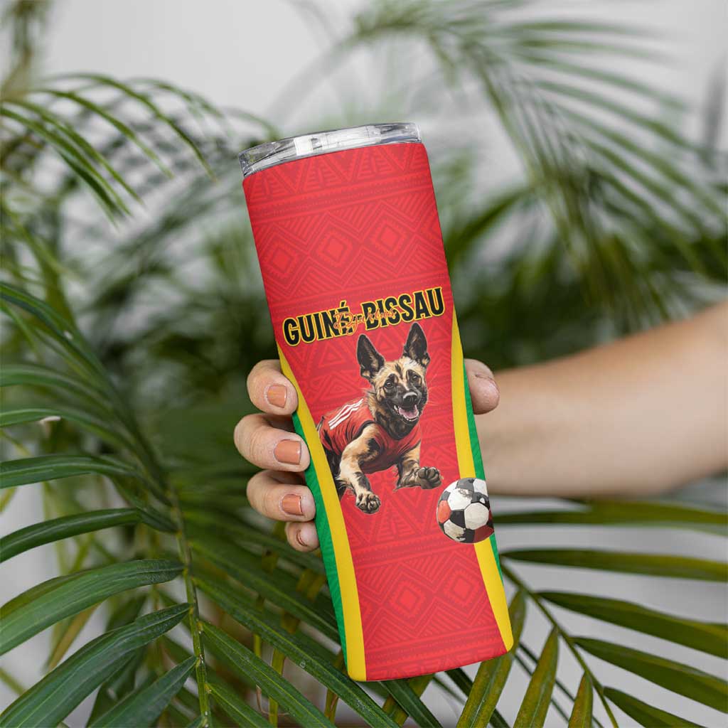 Custom Guinea-Bissau Football Skinny Tumbler Vamos Djurtus