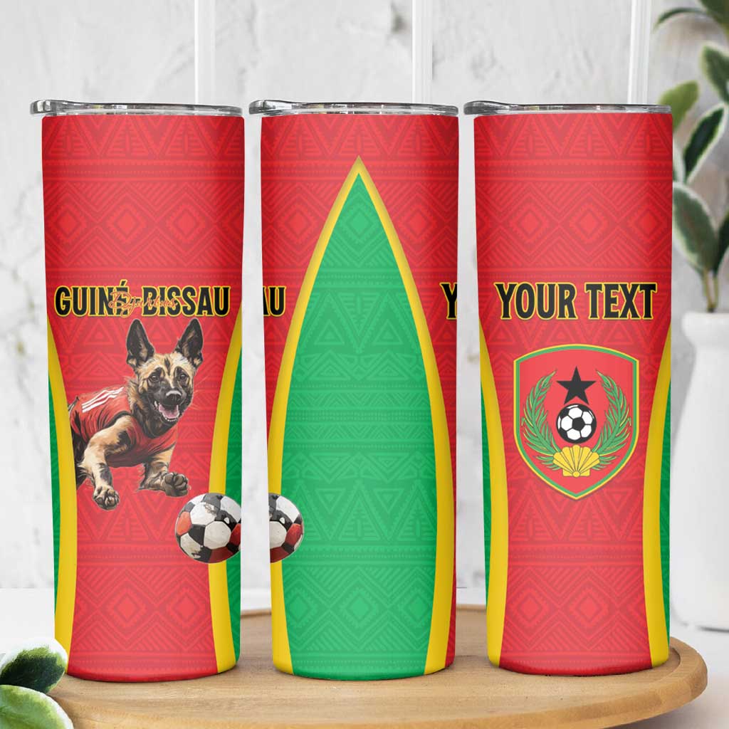 Custom Guinea-Bissau Football Skinny Tumbler Vamos Djurtus
