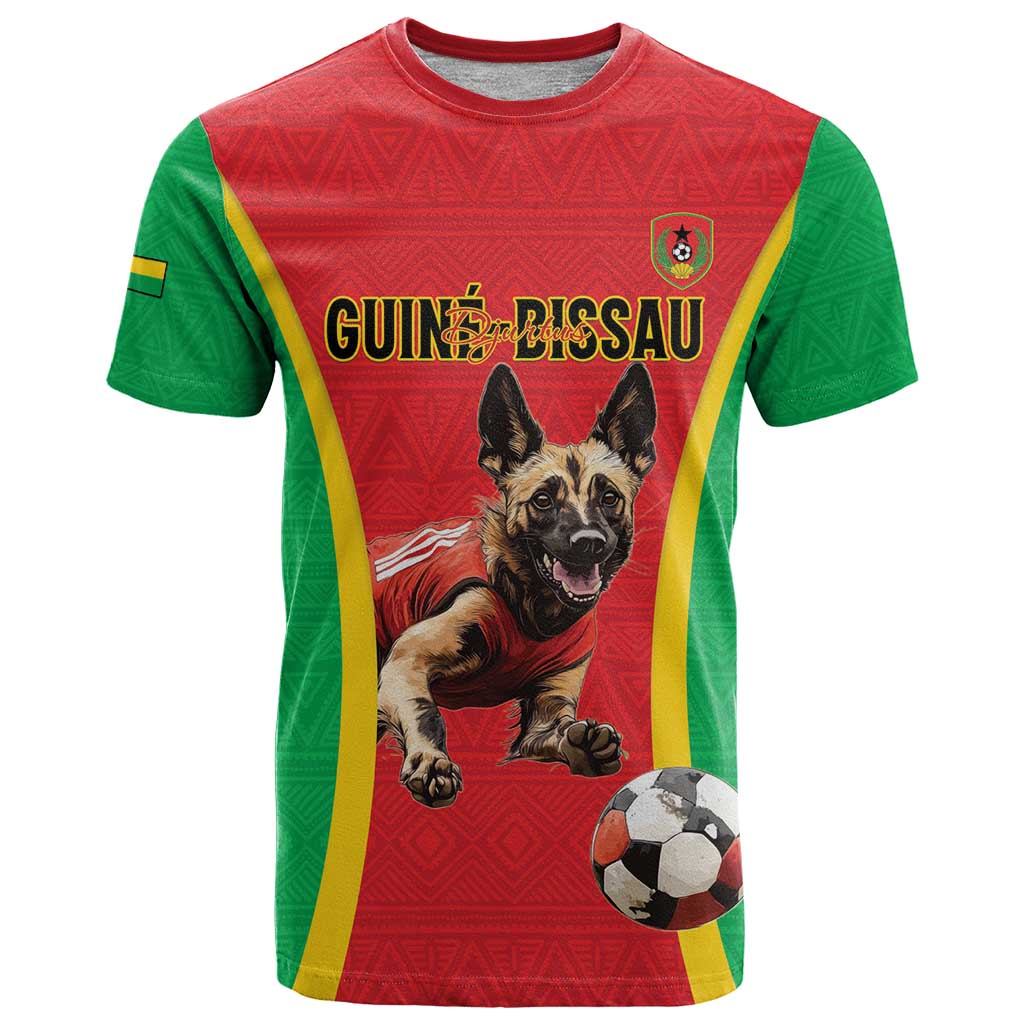 Custom Guinea-Bissau Football T Shirt Vamos Djurtus