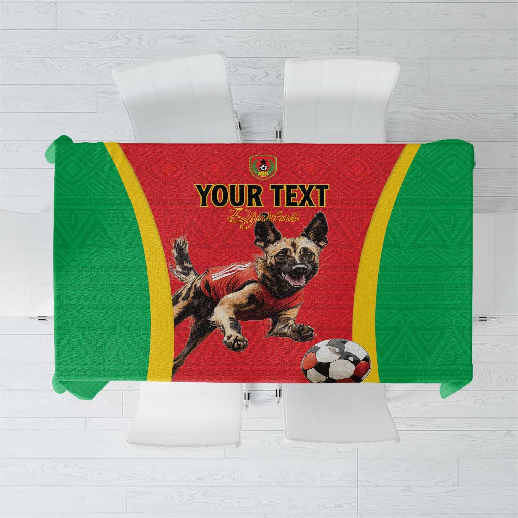 Custom Guinea-Bissau Football Tablecloth Vamos Djurtus