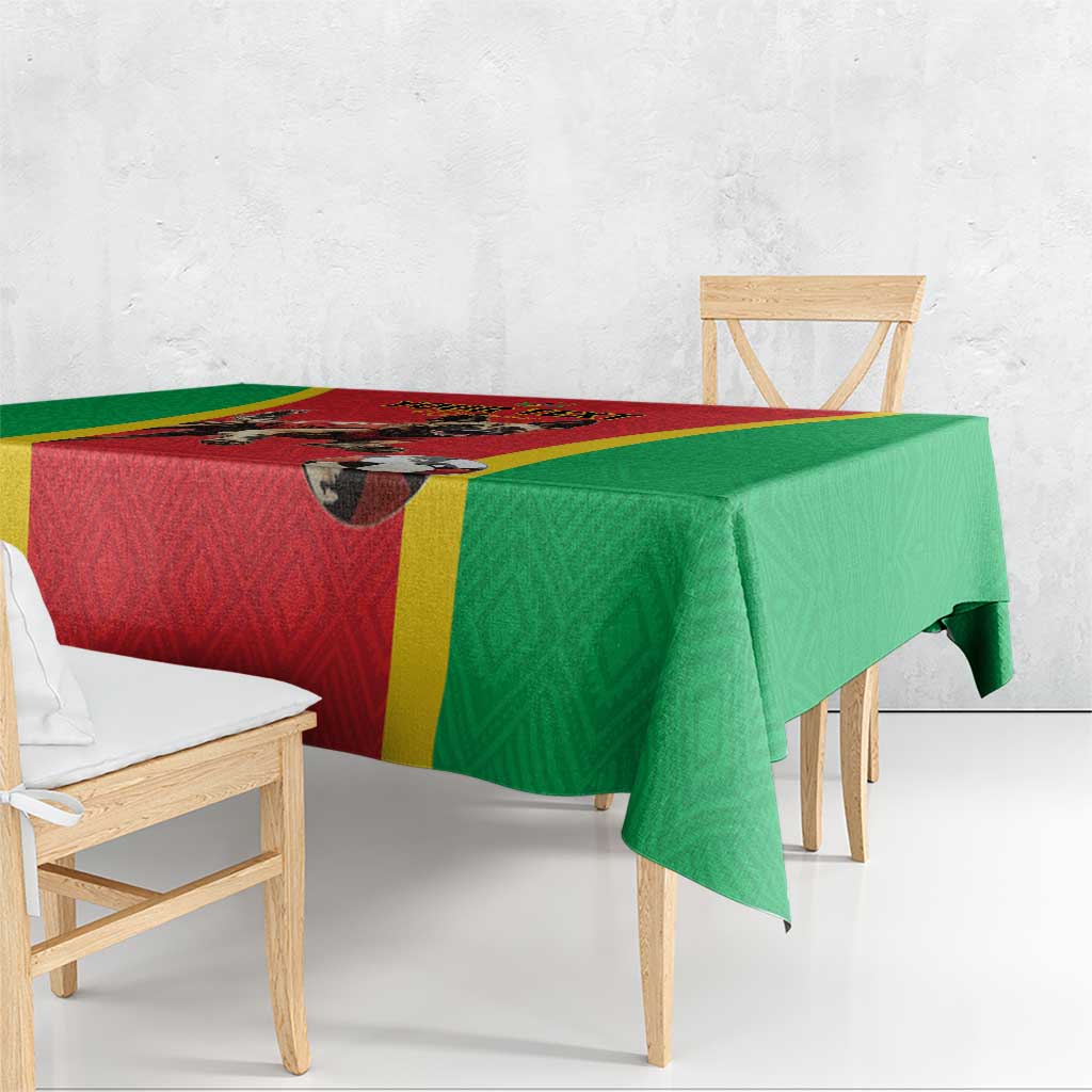 Custom Guinea-Bissau Football Tablecloth Vamos Djurtus