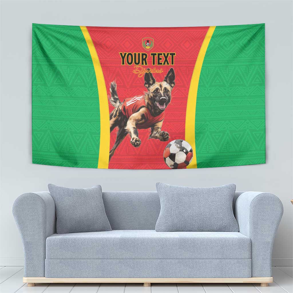 Custom Guinea-Bissau Football Tapestry Vamos Djurtus