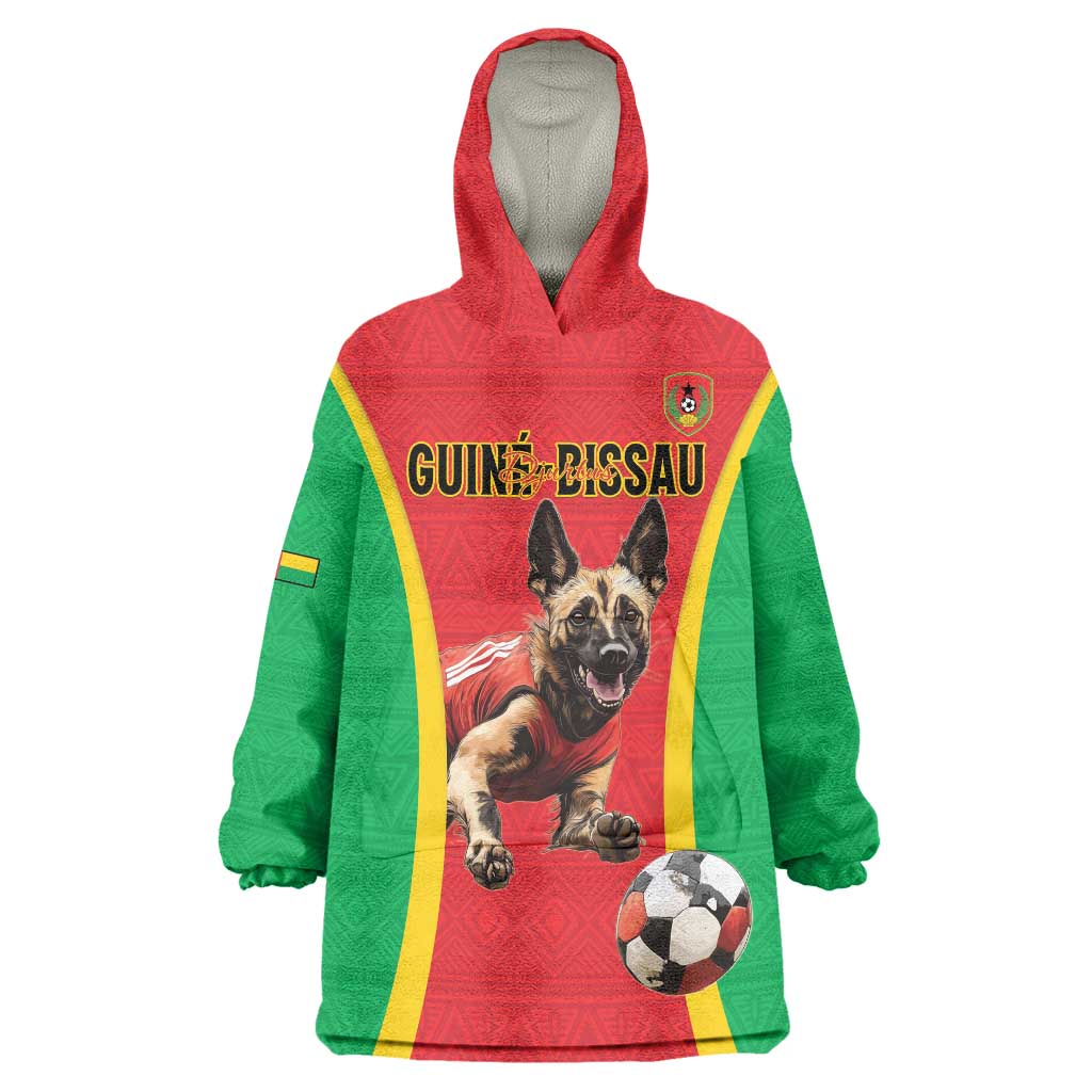 Custom Guinea-Bissau Football Wearable Blanket Hoodie Vamos Djurtus