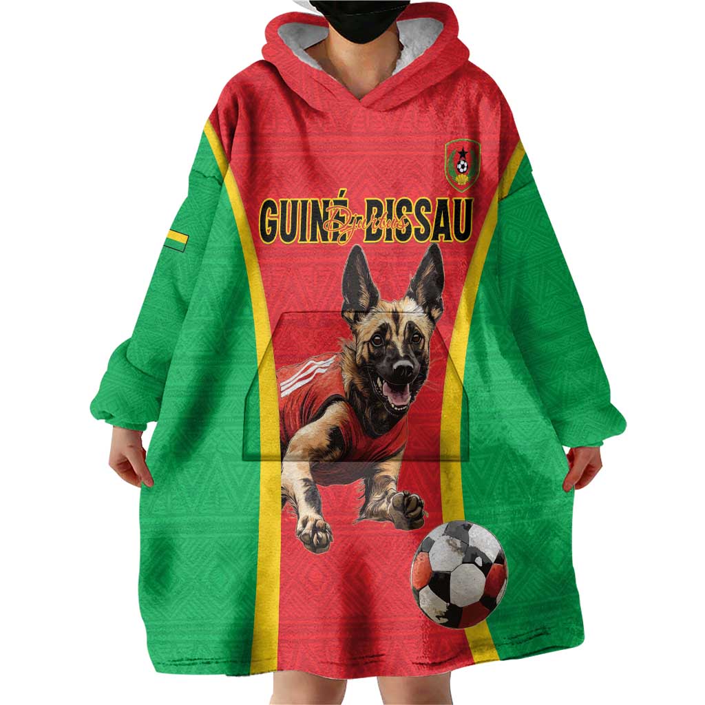 Custom Guinea-Bissau Football Wearable Blanket Hoodie Vamos Djurtus