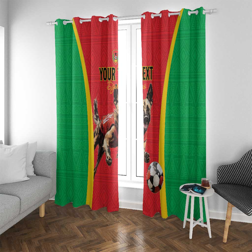 Custom Guinea-Bissau Football Window Curtain Vamos Djurtus