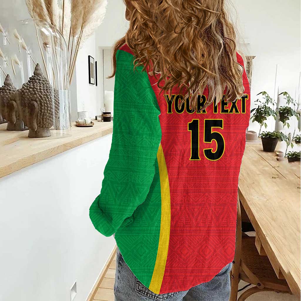 Custom Guinea-Bissau Football Women Casual Shirt Vamos Djurtus