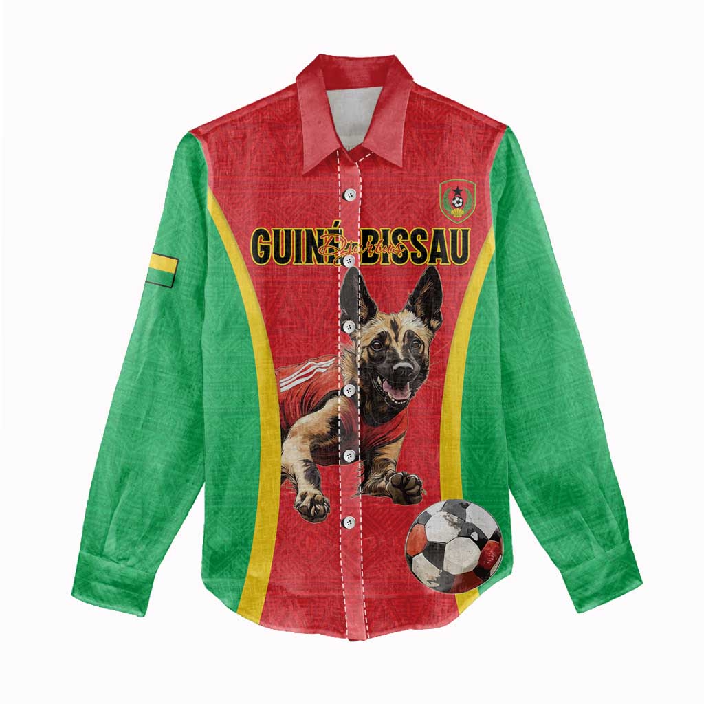 Custom Guinea-Bissau Football Women Casual Shirt Vamos Djurtus