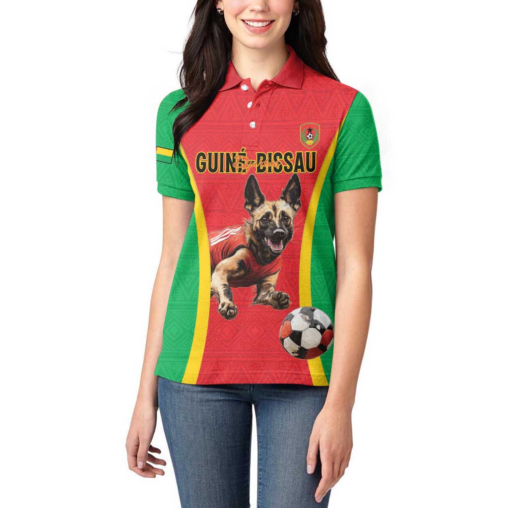 Custom Guinea-Bissau Football Women Polo Shirt Vamos Djurtus