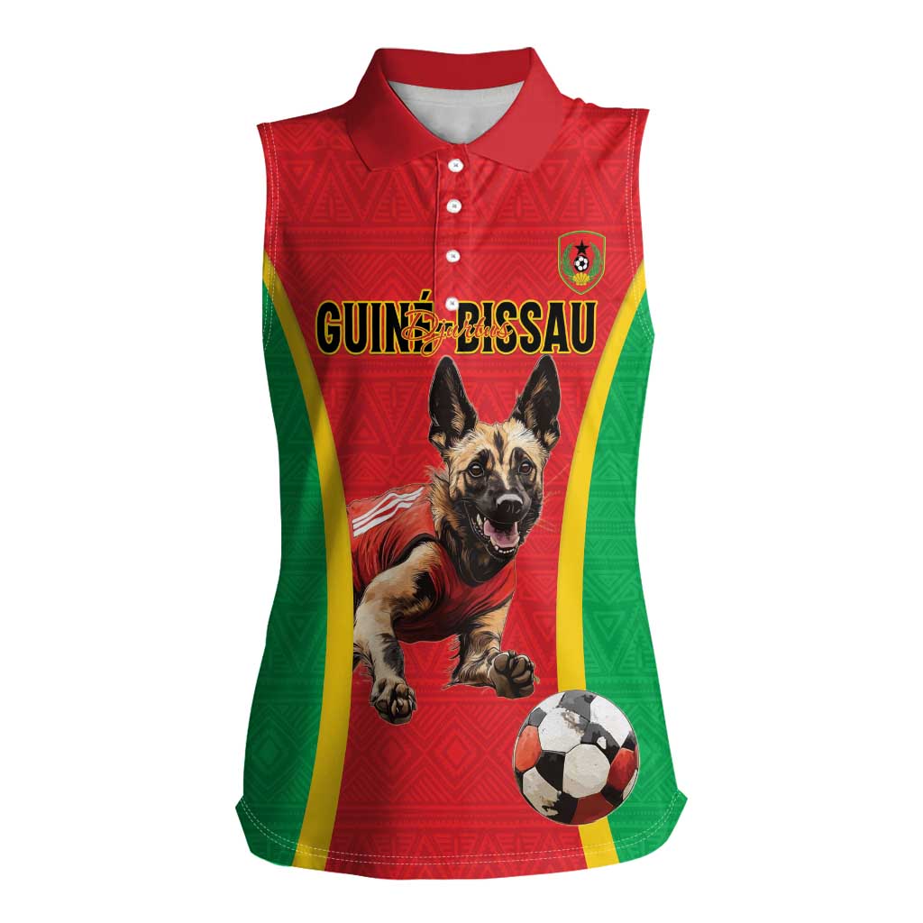 Custom Guinea-Bissau Football Women Sleeveless Polo Shirt Vamos Djurtus