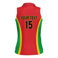 Custom Guinea-Bissau Football Women Sleeveless Polo Shirt Vamos Djurtus