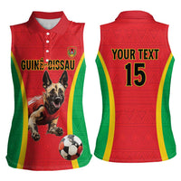 Custom Guinea-Bissau Football Women Sleeveless Polo Shirt Vamos Djurtus