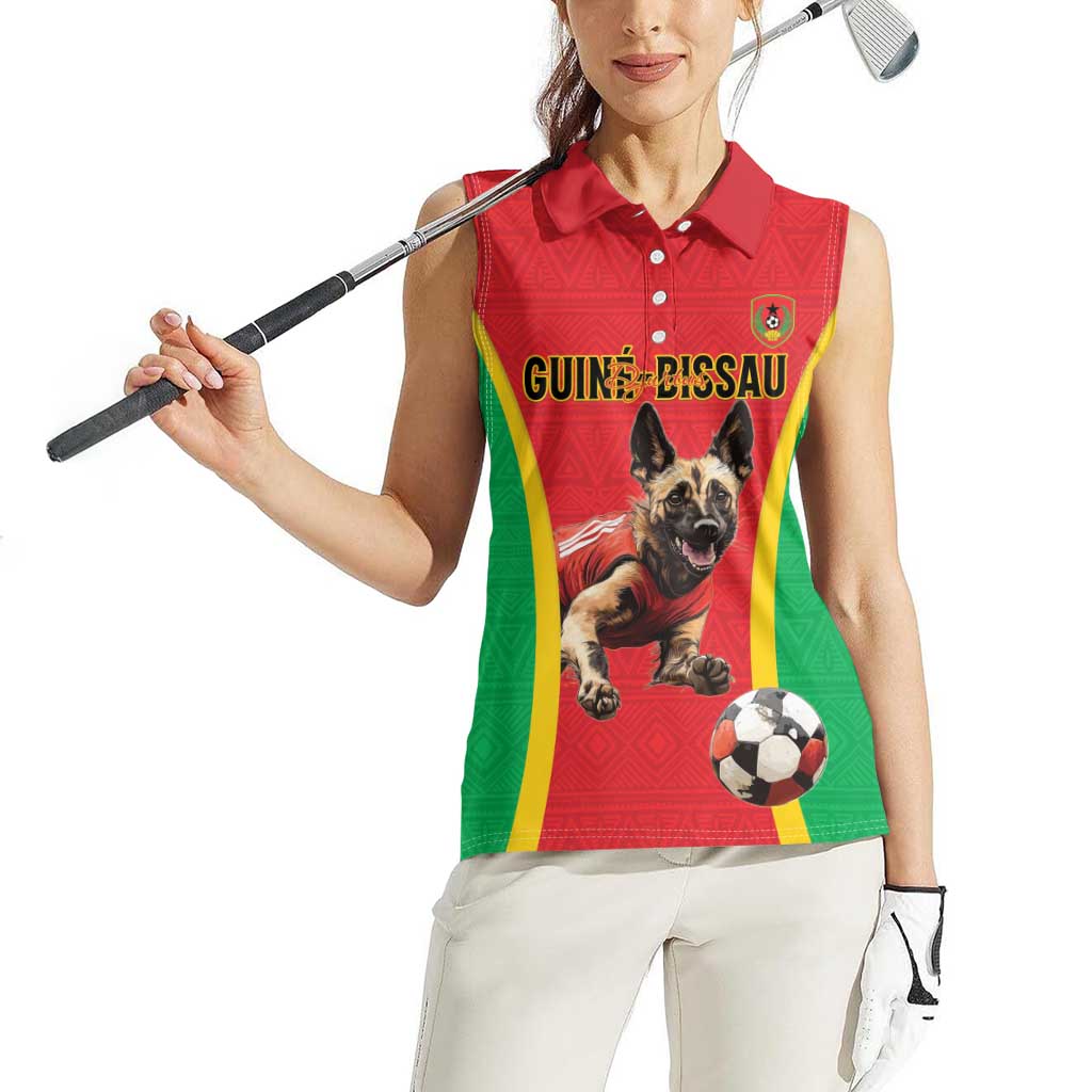 Custom Guinea-Bissau Football Women Sleeveless Polo Shirt Vamos Djurtus