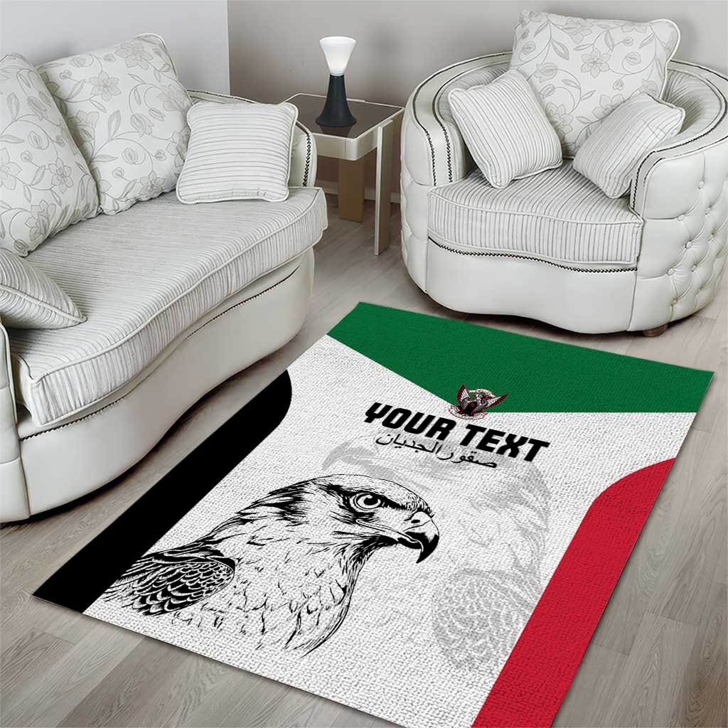 Custom Sudan Football Area Rug Yalla Falcons of Jediane