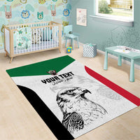 Custom Sudan Football Area Rug Yalla Falcons of Jediane