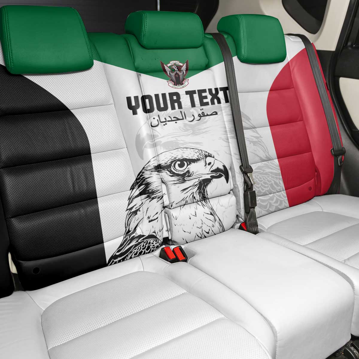 Custom Sudan Football Back Car Seat Cover Yalla Falcons of Jediane