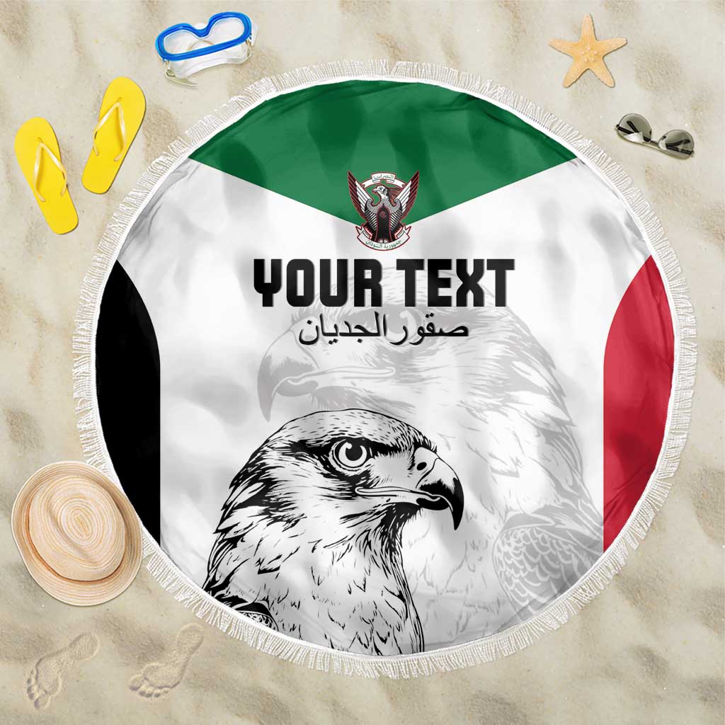 Custom Sudan Football Beach Blanket Yalla Falcons of Jediane