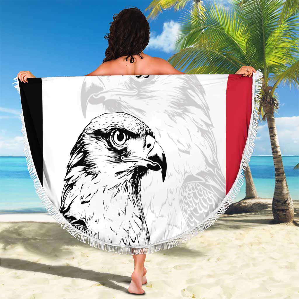Custom Sudan Football Beach Blanket Yalla Falcons of Jediane